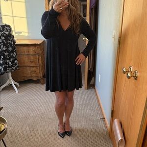 Elegant navy Long Sleeve Dress